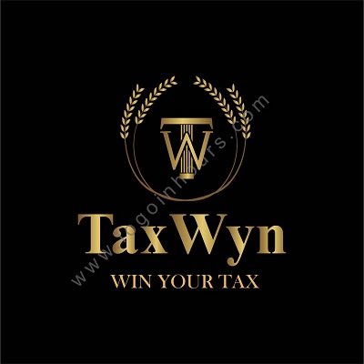 TaxWyn gold shield monogram logo designed by Logo Design Philadelphia