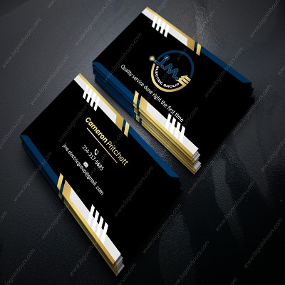 Black and gold business card design